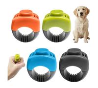 The Set of Easy Clicking Finger Ring Clicker for Dogs Cats Horses traing Allowing Effective Versatile Training (4pcs Grey+Green+Orange+Blue)