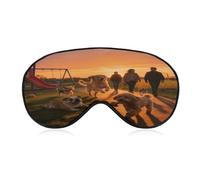 The Setting Sun is Playing Freely. Sleep Mask Block Light Eye Sleep Shade Cover Comfortable Lightweight Sleeping Blindfold Soft Breathable Night Eye Cover Adjustable Band Eye Mask for Men Women