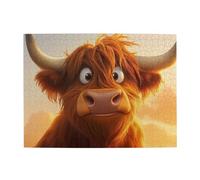 The Setting Sun Wears Down The Ox Wooden Puzzle 500 Piece Jigsaw Puzzle for Adults Challenging Puzzle for Game Size 15"x20.4"