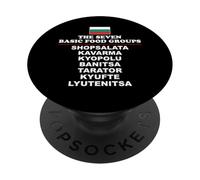 The Seven Basic Food Groups Funny Bulgarian PopSockets Adhesive PopGrip