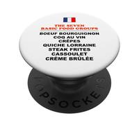 The Seven Basic Food Groups Funny French PopSockets Adhesive PopGrip