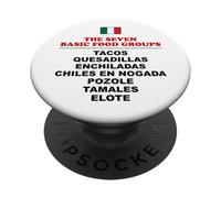 The Seven Basic Food Groups Funny Mexican PopSockets Adhesive PopGrip