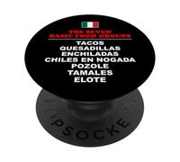The Seven Basic Food Groups Funny Mexican PopSockets Adhesive PopGrip