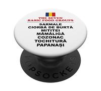 The Seven Basic Food Groups Funny Romanian PopSockets Adhesive PopGrip