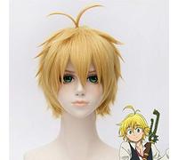 The Seven Deadly Sins Meliodas Cosplay Wigs Heat Resistant Synthetic Hair Perucas Cosplay Wig +Wig Cap A523