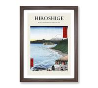 The Seven Ri Beach By Utagawa Hiroshige Exhibition Museum Asian Japanese Framed Print | A4 Walnut Framed Wall Art | Ready to Hang | Asian Beach Picture | Living Room Bedroom Lounge Office