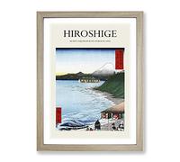 The Seven Ri Beach By Utagawa Hiroshige Exhibition Museum Asian Japanese Framed Wall Art Print, Ready to Hang Picture for Living Room Bedroom Home Office Décor, Oak A4 (34 x 25 cm)
