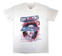 The Sex Pistols God Save The Queen Overlay Official Tee T-Shirt Mens Unisex (X-Large) White