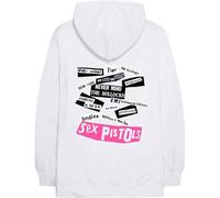 The Sex Pistols Hoodie Never Mind The Band Logo Official Mens White Pullover M