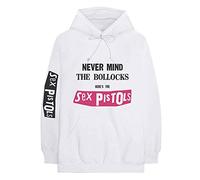 The Sex Pistols Hoodie Never Mind The Band Logo Official Mens White Pullover M
