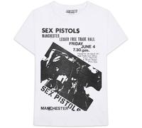 The Sex Pistols Unisex T-Shirt Manchester Flyer White (L)