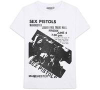 The Sex Pistols T Shirt Free Trade Hall Manchester Flyer Official Unisex White