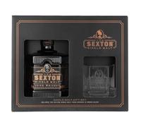 The Sexton Single Malt Irish Whiskey 70cl & Branded Tumbler Glass Gift Pack
