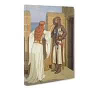 The Shadow By Edmund Leighton Canvas Print | Gallery Wrapped 30mm Frame Wall Art | 30x20 inches | Ready to Hang | Classic Picture | Living Room Bedroom Lounge Office