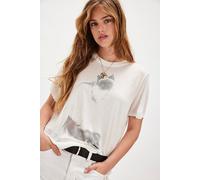 The Shadow Cat Tee by Junk Food Clothing at Free People in Vintage White, Size: Medium - female