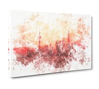 The Shanghai China Skyline Watercolour Canvas Print | Gallery Wrapped 30mm Frame Wall Art | 30x20 inches | Ready to Hang | Modern Cityscape Picture | Living Room Bedroom Lounge Office