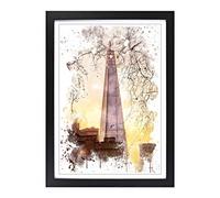 The Shard Building London (2) V3 Framed Print | A2 Black Framed Wall Art | Ready to Hang | Modern Cityscape Picture | Living Room Bedroom Lounge Office