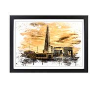The Shard Building London (3) V3 Framed Print | A2 Black Framed Wall Art | Ready to Hang | Modern Cityscape Picture | Living Room Bedroom Lounge Office