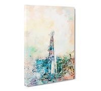 The Shard Building London Canvas Print | Gallery Wrapped 30mm Frame Wall Art | 30x20 inches | Ready to Hang | Abstract Cityscape Picture | Living Room Bedroom Lounge Office