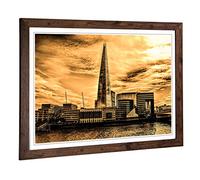 The Shard Building London Framed Wall Art Print A2 Walnut