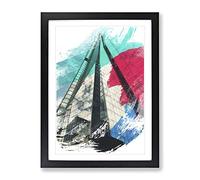 The Shard Building London No.1 V2 Modern Framed Wall Art Print, Ready to Hang Picture for Living Room Bedroom Home Office Décor, Black A3 (34 x 46 cm)