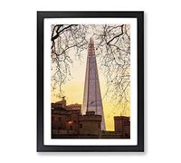 The Shard Building London No.2 Modern Framed Print | A2 Black Framed Wall Art | Ready to Hang | Modern Cityscape Picture | Living Room Bedroom Lounge Office