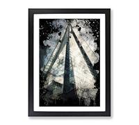 The Shard Building London No.3 Modern Cb Framed Print | A2 Black Framed Wall Art | Ready to Hang | Modern Cityscape Picture | Living Room Bedroom Lounge Office