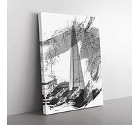 The Shard Building London Vol.2 V1 Modern Canvas Wall Art Print Ready to Hang, Framed Picture for Living Room Bedroom Home Office Décor, 76x50 cm (30x20 Inch)