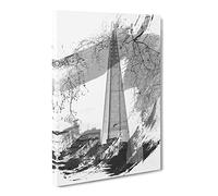 The Shard Building London Vol.2 V1 Modern Canvas Wall Art Print Ready to Hang, Framed Picture for Living Room Bedroom Home Office Décor, 24x16 Inch (60x40 cm)