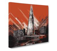 The Shard Constructivism Canvas Wall Art Print Ready to Hang, Framed Picture for Living Room Bedroom Home Office Décor, 50x50 cm (20x20 Inch)
