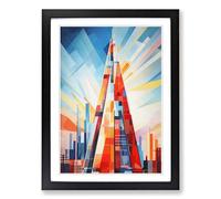 The Shard Constructivism Framed Print | A2 Black Framed Wall Art | Ready to Hang | Modern Historical Picture | Living Room Bedroom Lounge Office