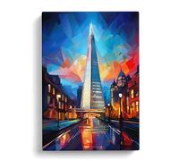 The Shard Cubism Art Canvas Wall Art Print 30x20 Inch