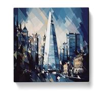 The Shard Cubism Canvas Print | Gallery Wrapped 30mm Frame Wall Art | 20x20 inches | Ready to Hang | Cubist Picture | Living Room Bedroom Lounge Office