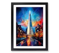 The Shard Cubism Framed Wall Art Print A2 Black