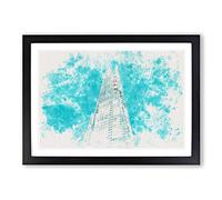 The Shard in London England Watercolour Framed Print | A2 Black Framed Wall Art | Ready to Hang | Modern Historical Picture | Living Room Bedroom Lounge Office