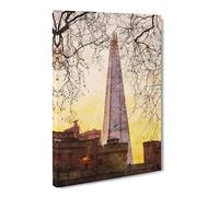 The Shard In London Vol.2 Canvas Print | Gallery Wrapped 30mm Frame Wall Art | 20x14 inches | Ready to Hang | Modern Picture | Living Room Bedroom Lounge Office