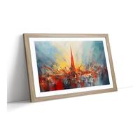 The Shard London Action Framed Wall Art Print, Ready to Hang Picture for Living Room Bedroom Home Office, Oak A2 (66 x 48 cm)