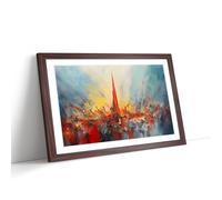 The Shard London Action Framed Wall Art Print, Ready to Hang Picture for Living Room Bedroom Home Office, Walnut A2 (66 x 48 cm)