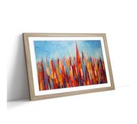 The Shard London Colour Field Framed Wall Art Print, Ready to Hang Picture for Living Room Bedroom Home Office, Oak A2 (66 x 48 cm)