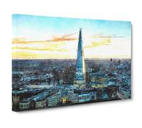 The Shard London England Skyline Canvas Print | Gallery Wrapped 30mm Frame Wall Art | 20x14 inches | Ready to Hang | Modern Cityscape Picture | Living Room Bedroom Lounge Office