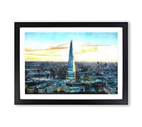 The Shard London England Skyline Framed Wall Art Print A2 Black