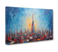 The Shard London Palette Knife Canvas Print | Gallery Wrapped 30mm Frame Wall Art | 30x20 inches | Ready to Hang | Modern Picture | Living Room Bedroom Lounge Office