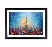 The Shard London Palette Knife Framed Print | A2 Black Framed Wall Art | Ready to Hang | Modern Nature Picture | Living Room Bedroom Lounge Office