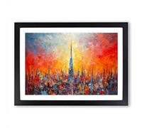 The Shard London Palette Knife No.2 Framed Print | A2 Black Framed Wall Art | Ready to Hang | Modern Nature Picture | Living Room Bedroom Lounge Office