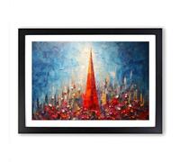 The Shard London Palette Knife No.3 Framed Print | A2 Black Framed Wall Art | Ready to Hang | Modern Nature Picture | Living Room Bedroom Lounge Office