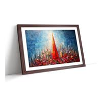 The Shard London Palette Knife No.3 Framed Wall Art Print, Ready to Hang Picture for Living Room Bedroom Home Office, Walnut A2 (66 x 48 cm)