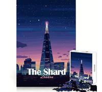 The Shard London Pixel Art 1000-piece Puzzle for Teenagers Smart Exercise Calm Leisure Accurate Edges Fine Xmas Gift (38x52cm)