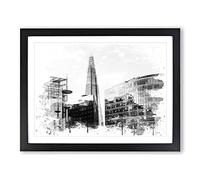 The Shard London Vol.3 V4 Modern Framed Print | A3 Black Framed Wall Art | Ready to Hang | Modern Nature Picture | Living Room Bedroom Lounge Office