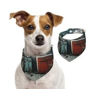 The Shark in The Background of The Old Kitchen Pet Scarf Dog Bandanas Spring Summer Soft Cotton Puppy Scarfs Adjustable Accessories for Small Medium Large Girl Boy Pup Large