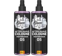 The Shave Factory Aftershave Cologne for Men - Mediterranean 400ml - Fresh, Invigorating and Warm - Long-lasting Blend of Citrus and Woody Scent - Soothes Irritation, Refreshes the Skin (Pack of 2)